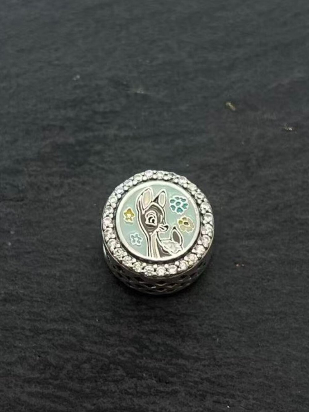 Pandora Epcot Flower Garden Bambi Exclusive Bead Charm Sterling Silver Jewelry